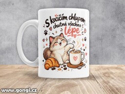 Hrnek - 0193 - S kočičím chlupem chutná všechno lépe